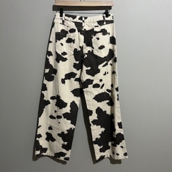 Wild Fable Womens Brown Cow Print High Rise Wide Leg Denim Pants XS New - Picture 13 of 13
